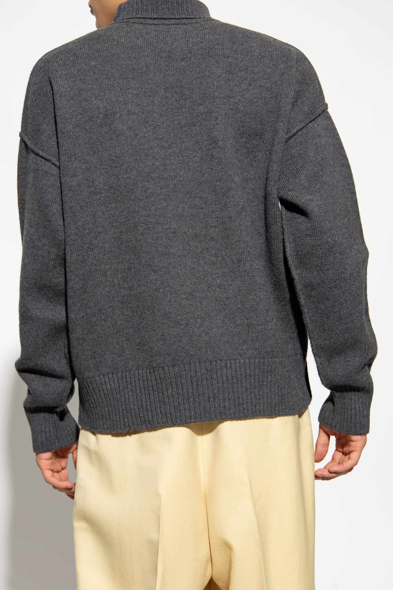 【送料&関税込】Ami Alexandre Mattiussi Ribbed Crew Neck Swe AMI Embossed Sweatshirt (Heather Ash Grey) – CNCPTS
